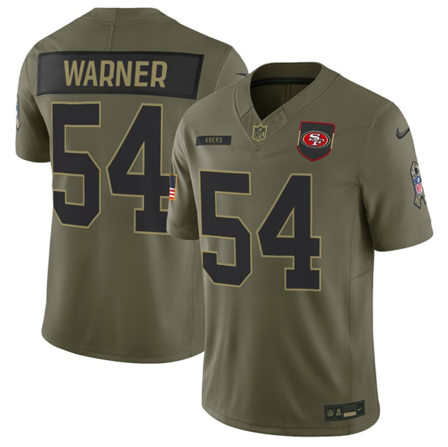 Men's Olive San Francisco 49ers #54 Fred Warner 2025 F.U.S.E Salute to Service Limited Stitched Football Jersey